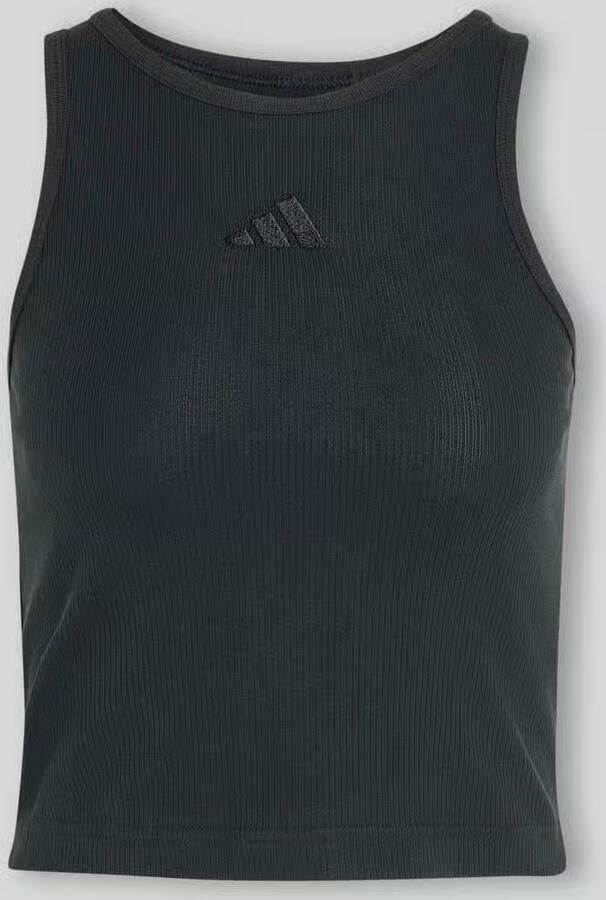 Adidas Sportswear Kort tanktop van katoenmix in fijnrib