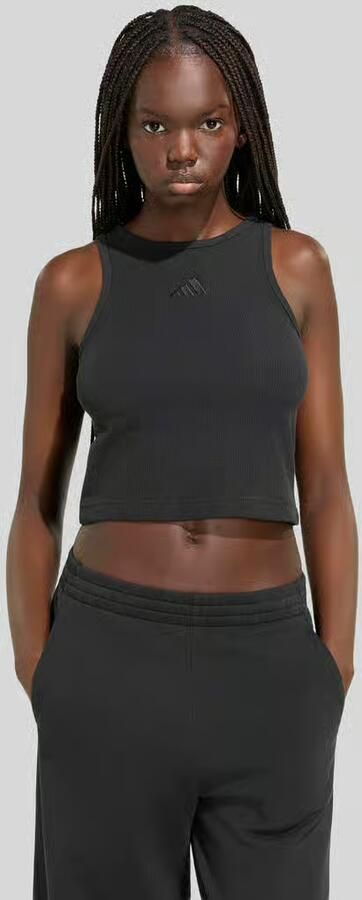 Adidas Sportswear Kort tanktop van katoenmix in fijnrib - Foto 6