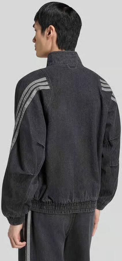 Adidas Sportswear Loose fit trainingsjack van katoendenim met 3-streepdesign - Foto 4