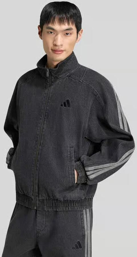 Adidas Sportswear Loose fit trainingsjack van katoendenim met 3-streepdesign - Foto 3