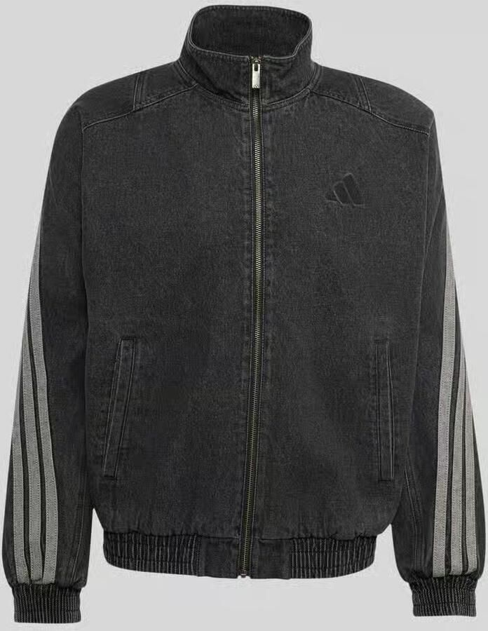 Adidas Sportswear Loose fit trainingsjack van katoendenim met 3-streepdesign