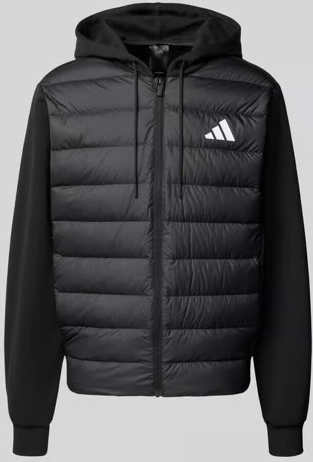 Adidas Sportswear Regular Fit gewatteerd jack met capuchonkraag