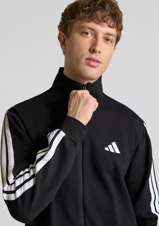 Adidas Sportswear Basic 3-Stripes Fleece Trainingspak Zwart- Heren Zwart