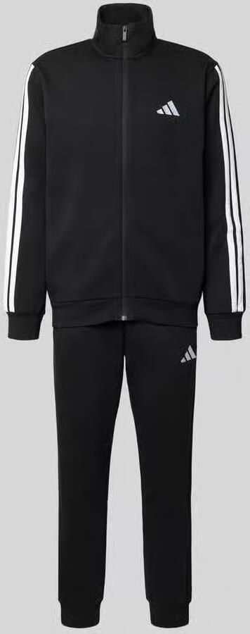 Adidas Sportswear Basic 3-Stripes Fleece Trainingspak Zwart- Heren Zwart - Foto 4