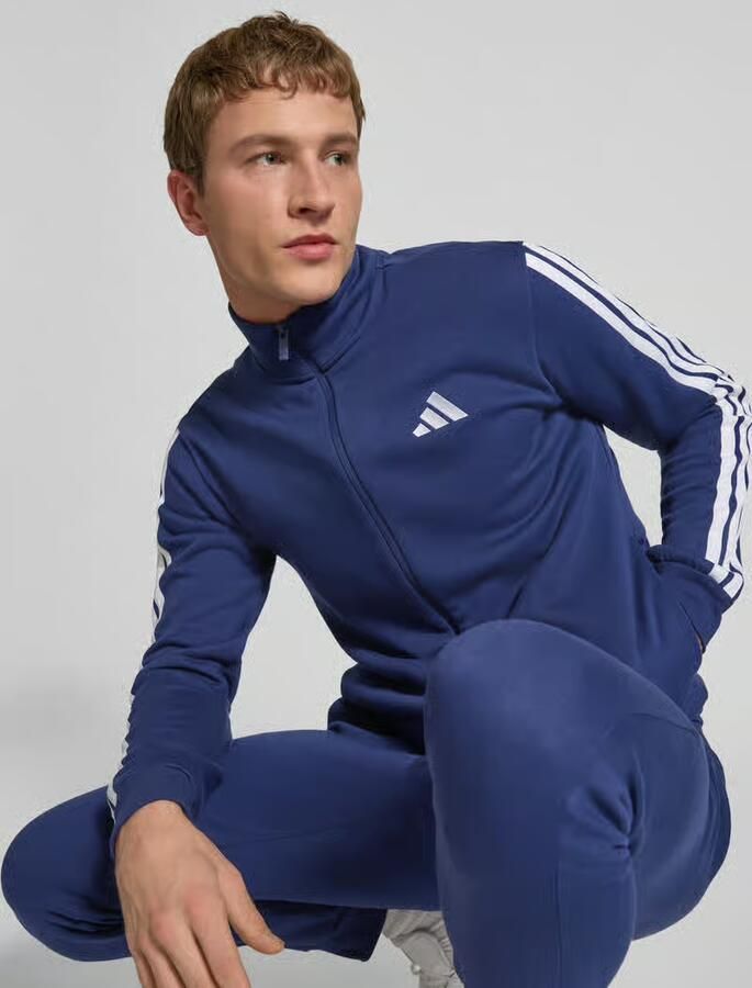 Adidas Sportswear Basic 3-Stripes Fleece Trainingspak Blauw- Heren Blauw - Foto 5