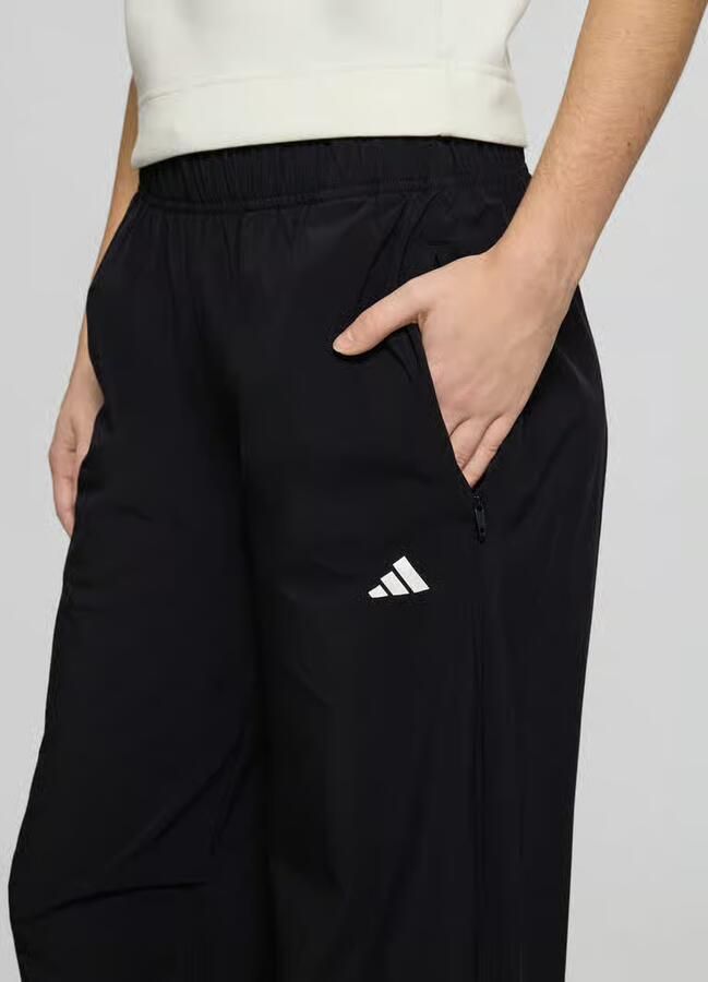 Adidas Sportswear Wide fit stoffen broek met logoprint