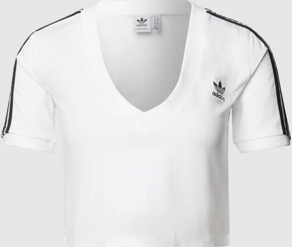 Adidas Originals Stijlvolle Witte Cropped Tee Hc2036 White Dames