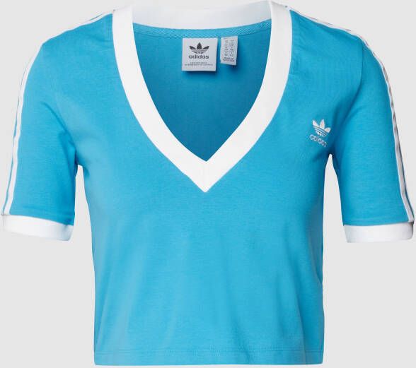Adidas Lichtblauwe V-hals T-shirt voor vrouwen Blue Dames