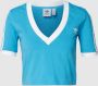 Adidas Lichtblauwe V-hals T-shirt voor vrouwen Blue Dames - Thumbnail 2