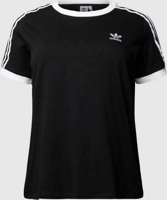 Adidas Originals Plus SIZE T-shirt met logostitching model '3 STRIPES TEE'