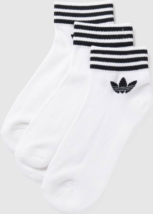 Adidas Originals Adicolor Trefoil Ankle Sokken (3 Pack) Middellang Kleding white black maat: 39-42 beschikbare maaten:35-38 39-42 43-46