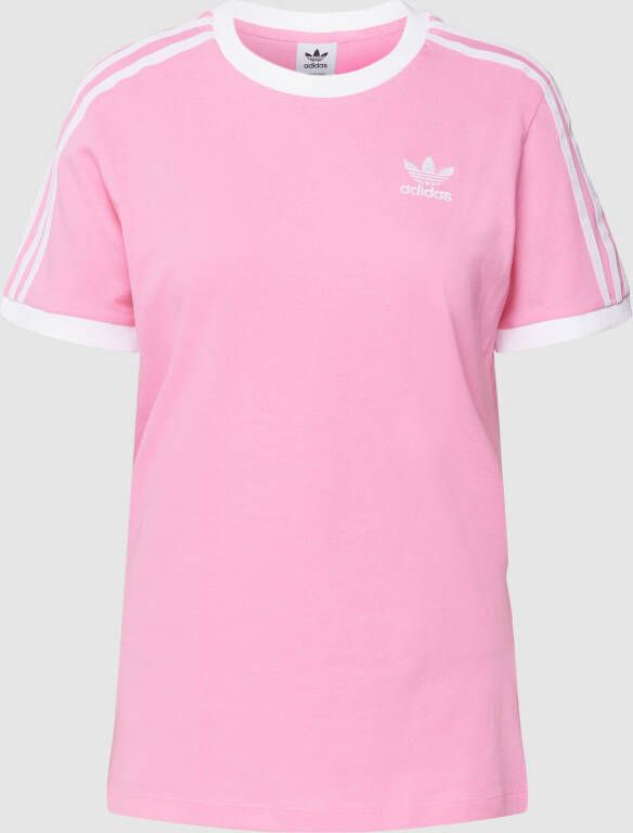 Adidas Originals T-shirt met labelstitching model '3 Stripes Tee'