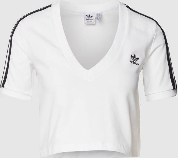 Adidas Originals Stijlvolle Witte Cropped Tee Hc2036 White Dames