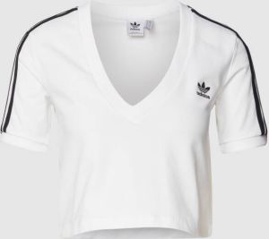 Adidas Originals Stijlvolle Witte Cropped Tee Hc2036 Wit Dames