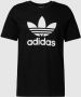 Adidas Trefoil Logo Tee Zwart Wit Katoenen T-shirt Black Heren - Thumbnail 1