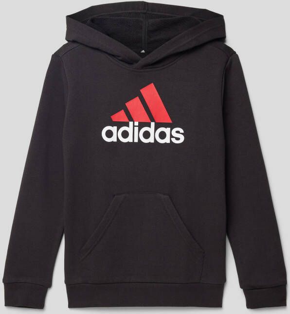 Adidas Sportswear hoodie zwart rood wit Sweater Logo 140