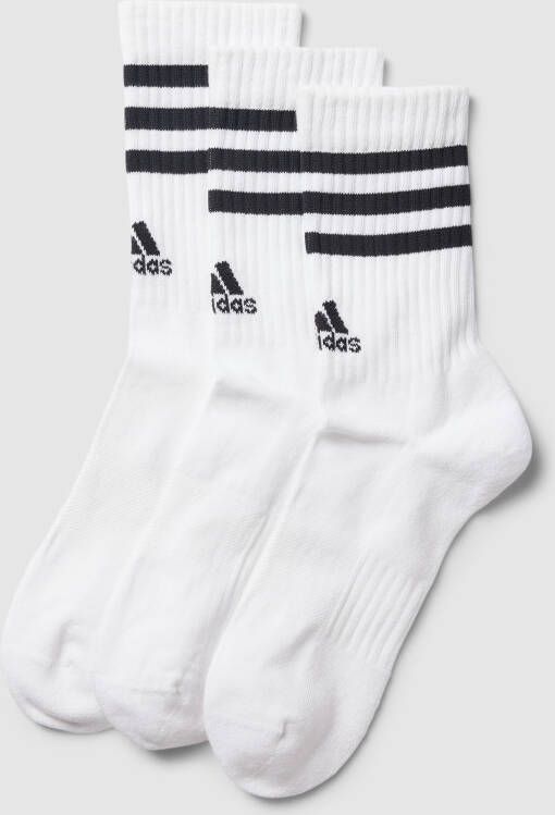 Adidas Perfor ce sportsokken set van 3 wit zwart Katoen 34-36