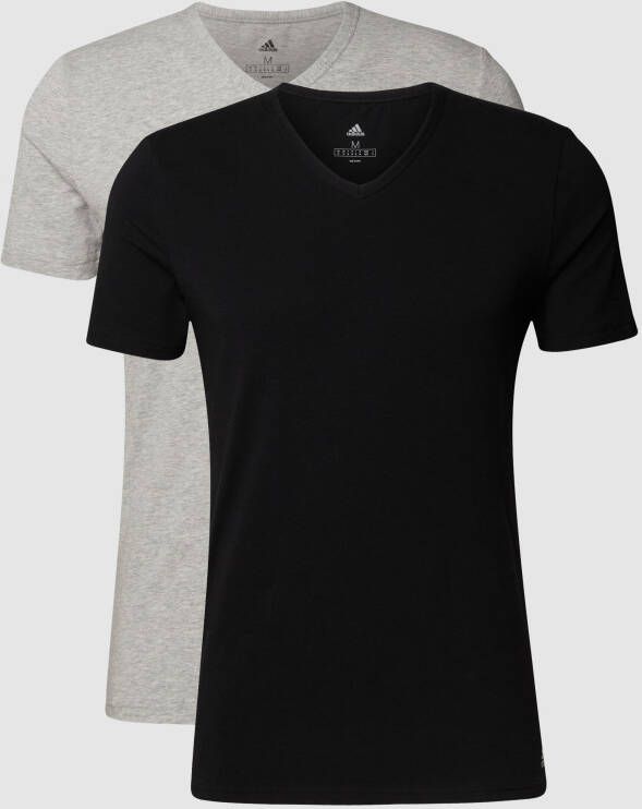 ADIDAS SPORTSWEAR T-shirt met labelprint in een set van 2 stuks