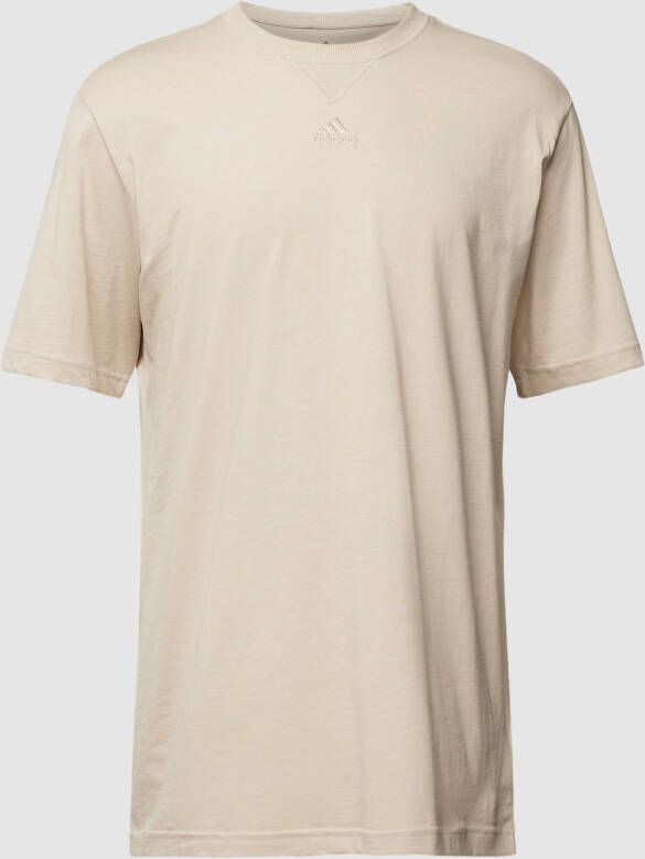 Adidas Beige Katoenen T-shirt met Logo Beige Heren