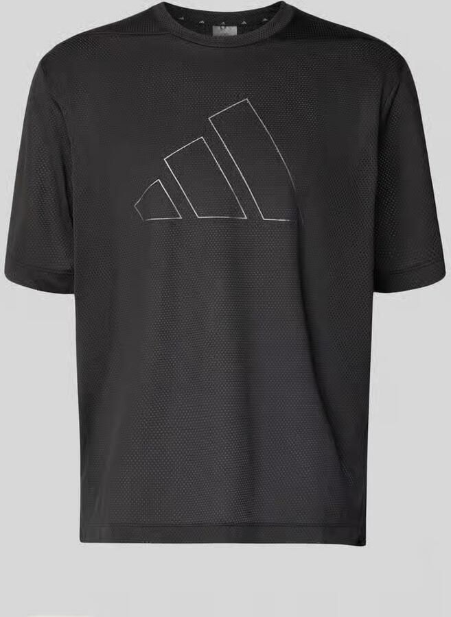 Adidas Training Regular fit T-shirt met mesh look en logoprint