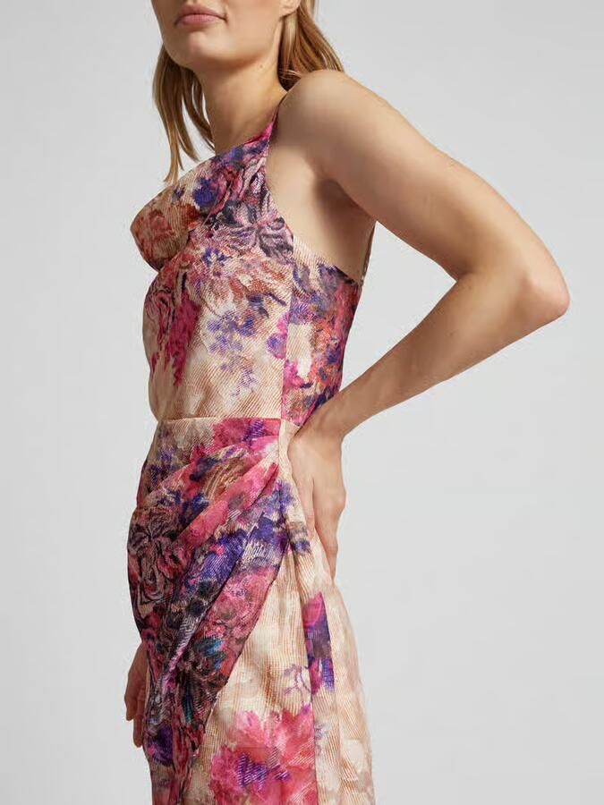 ADLYSH Avondjurk in wikkellook met bloemenmotief