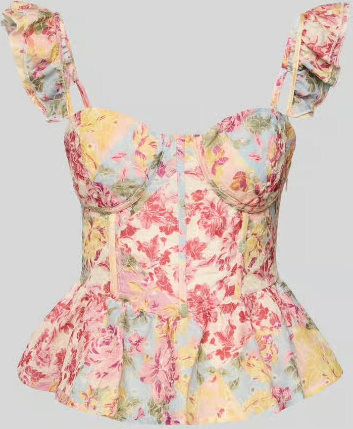 ADLYSH Blouseshirt met vetersluiting aan de achterkant en peplum - Foto 2