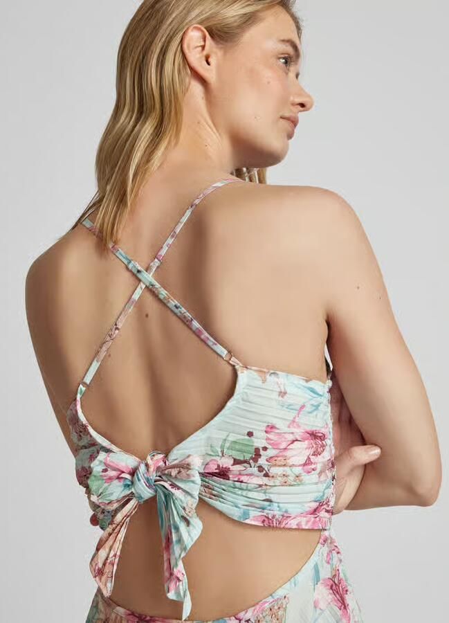 ADLYSH Cocktailjurk met bloemenmotief en plissévouwen