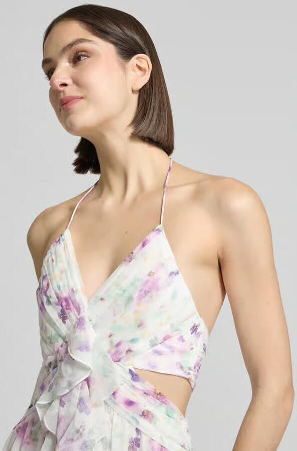 ADLYSH regular fit midi-jurk met ruches