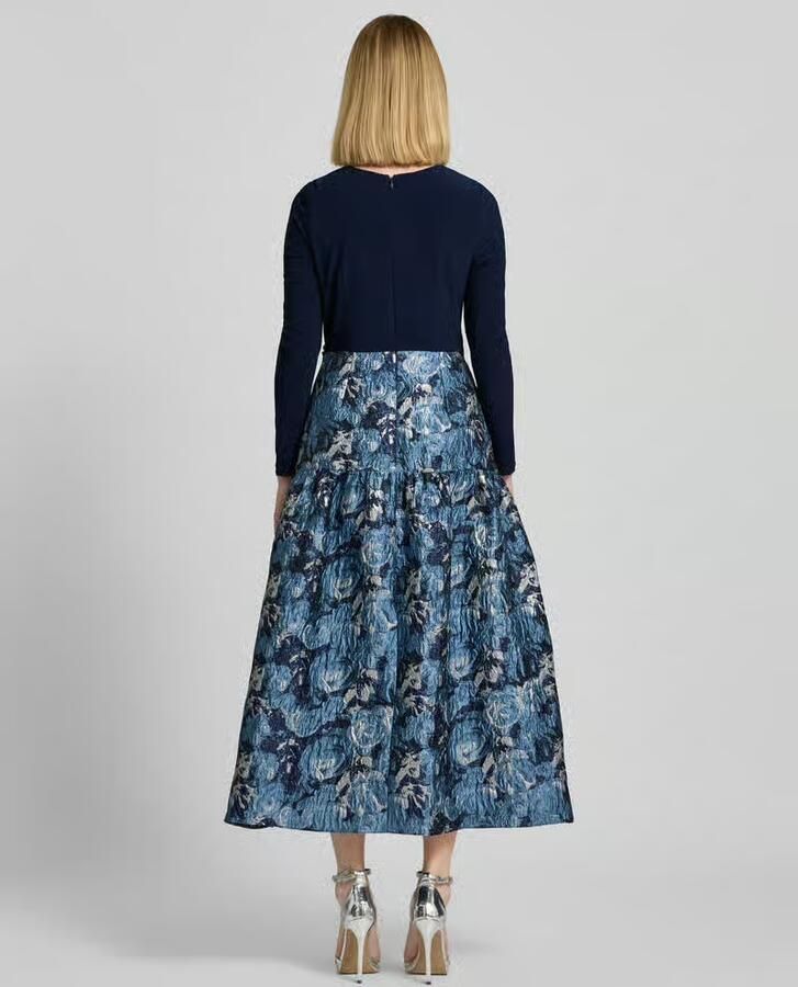 Adrianna Papell Avondjurk in 2-in-1-look met strikceintuur - Foto 2