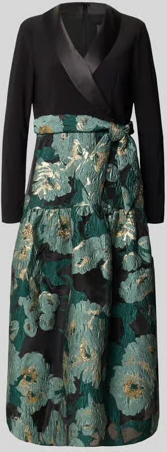 Adrianna Papell Avondjurk in all-over look met strikceintuur
