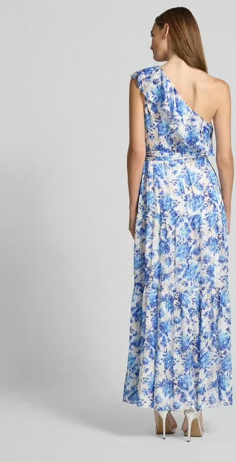 Adrianna Papell Avondjurk in one shoulder-look met strikceintuur