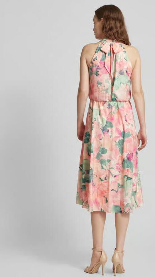 Adrianna Papell Knielange cocktailjurk met halter