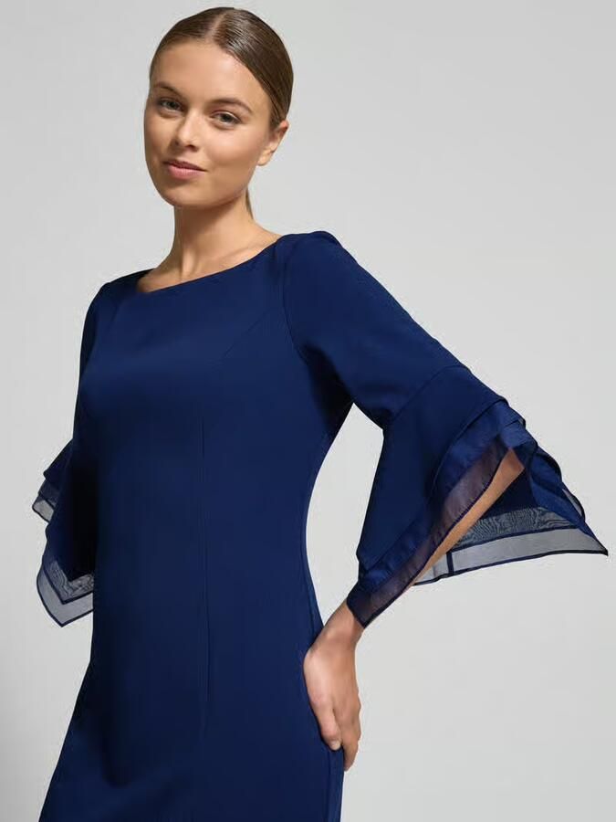 Adrianna Papell Knielange cocktailjurk met ronde hals