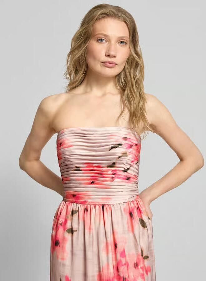 Adrianna Papell Maxi-jurk in off-shoulder-look met ruches