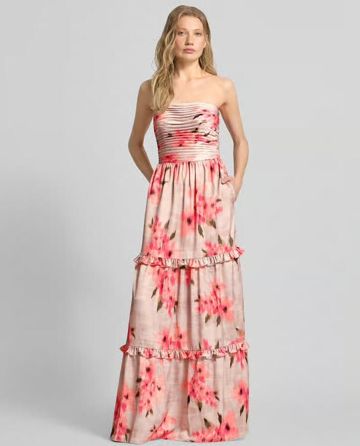 Adrianna Papell Maxi-jurk in off-shoulder-look met ruches - Foto 2