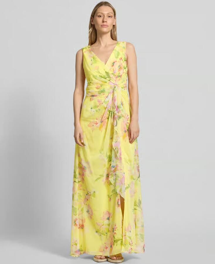 Adrianna Papell maxi-jurk in wikkellook met V-hals - Foto 2