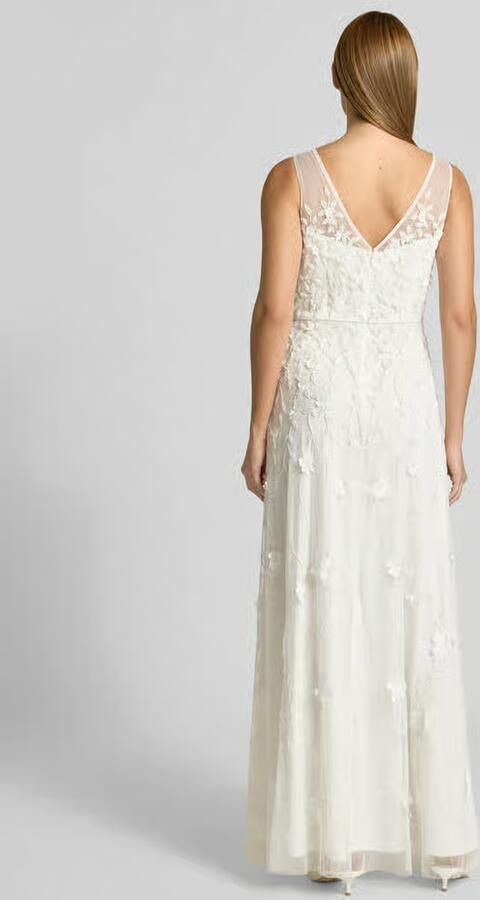 Adrianna Papell maxi-jurk met kralen en V-hals