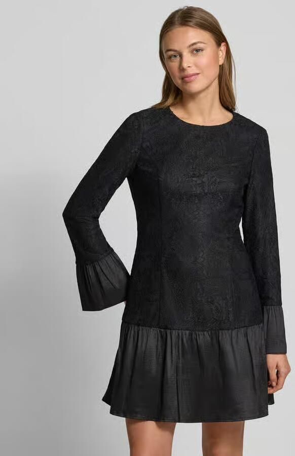 Adrianna Papell Cocktailjurk in laagjeslook met ronde hals - Foto 3