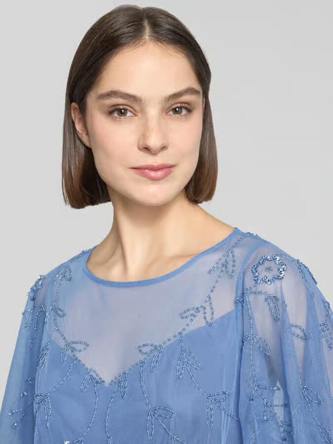 Adrianna Papell regular fit avondjurk met all-over bloemenmotief logostitching rondom