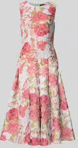 Adrianna Papell regular fit midi-jurk met florale all-over stitching