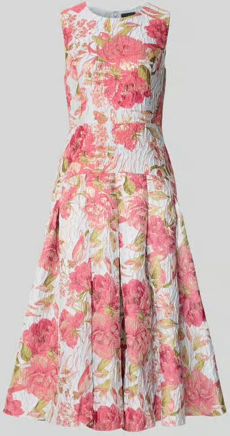 Adrianna Papell regular fit midi-jurk met florale all-over stitching