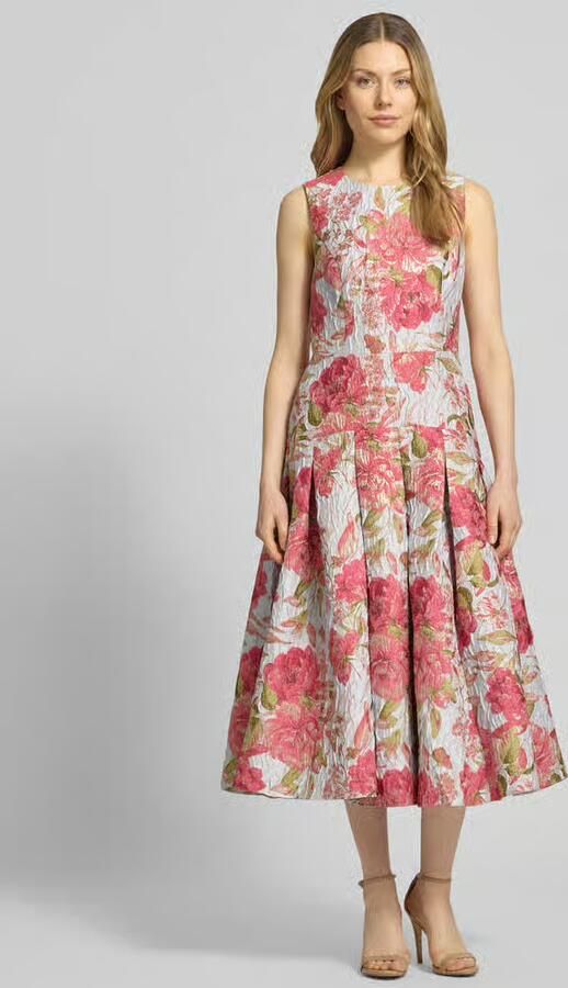 Adrianna Papell regular fit midi-jurk met florale all-over stitching - Foto 3