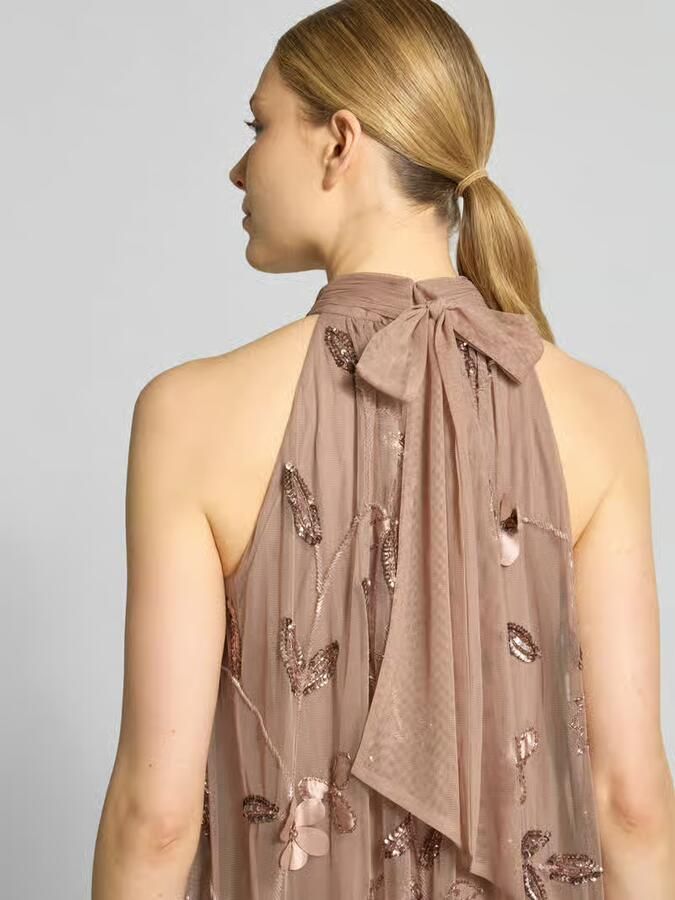 Adrianna Papell relaxed fit maxi-jurk met all-over paillettenversiering met bloemenmotief