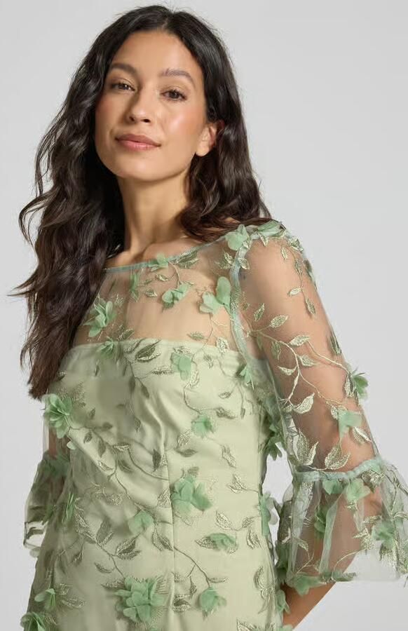 Adrianna Papell Semi-transparante cocktailjurk met stitchings