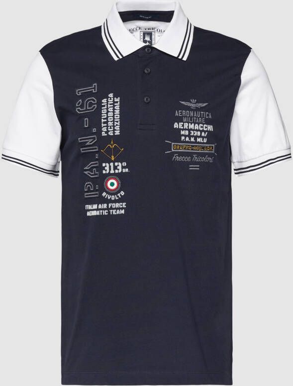 Aeronautica militare Poloshirt met labelstitching