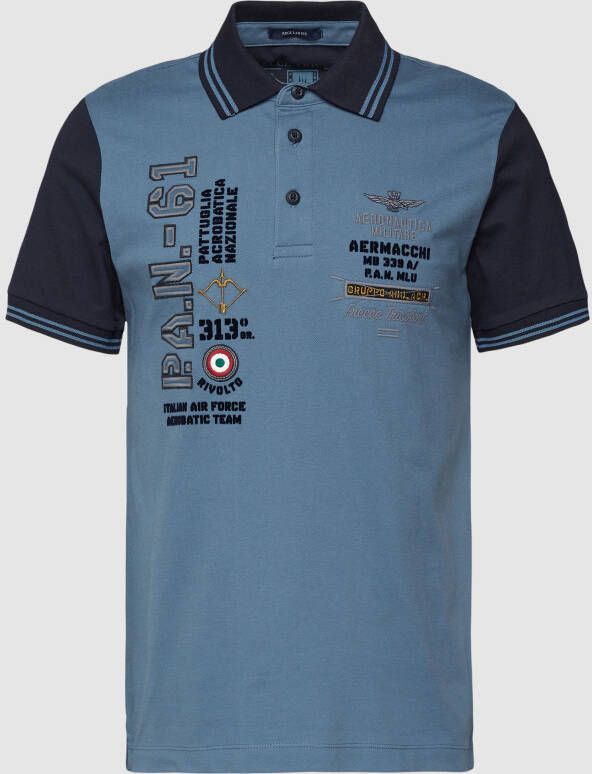 Aeronautica militare Poloshirt met labelstitching