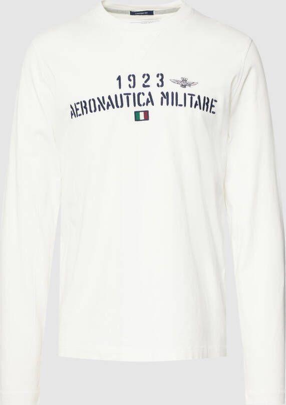 Aeronautica militare Shirt met lange mouwen en labelstitching