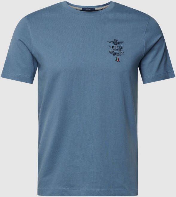 Aeronautica militare T-shirt met motiefstitching