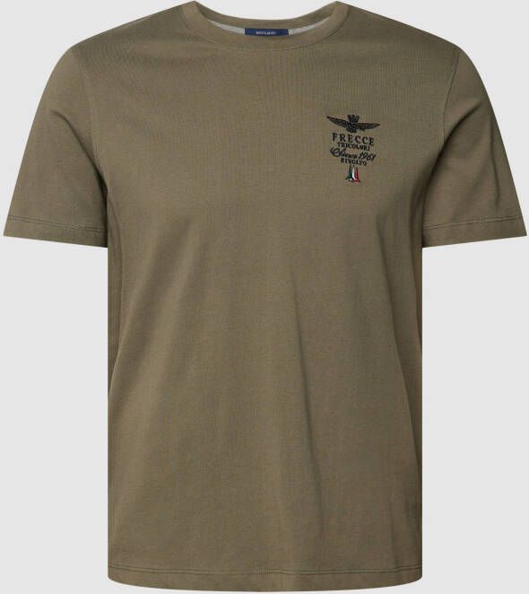 Aeronautica militare T-shirt met motiefstitching