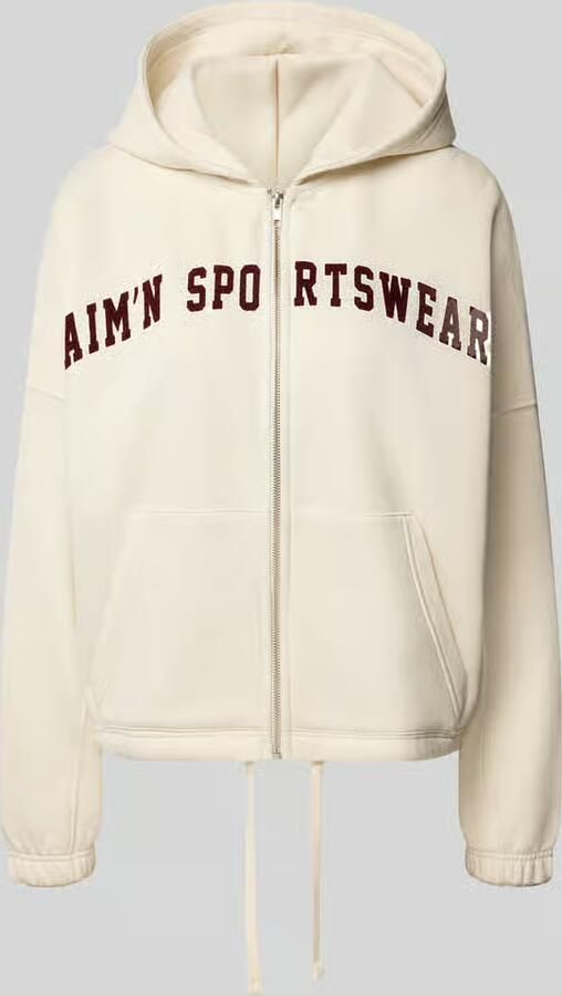 AIM'N Dames Truien & Vesten Varsity Sweat Zip Hood Ecru - Foto 5